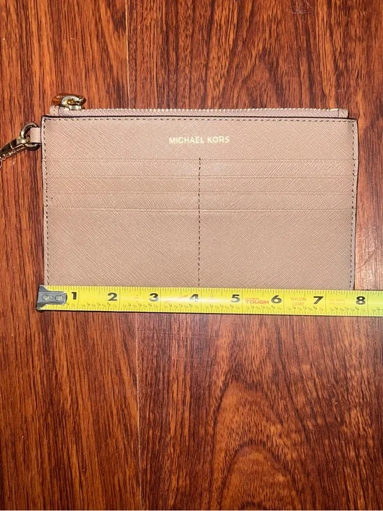 Michael Kors Taupe Saffiano Leather Wristlet Card Case - Picture 4 of 5